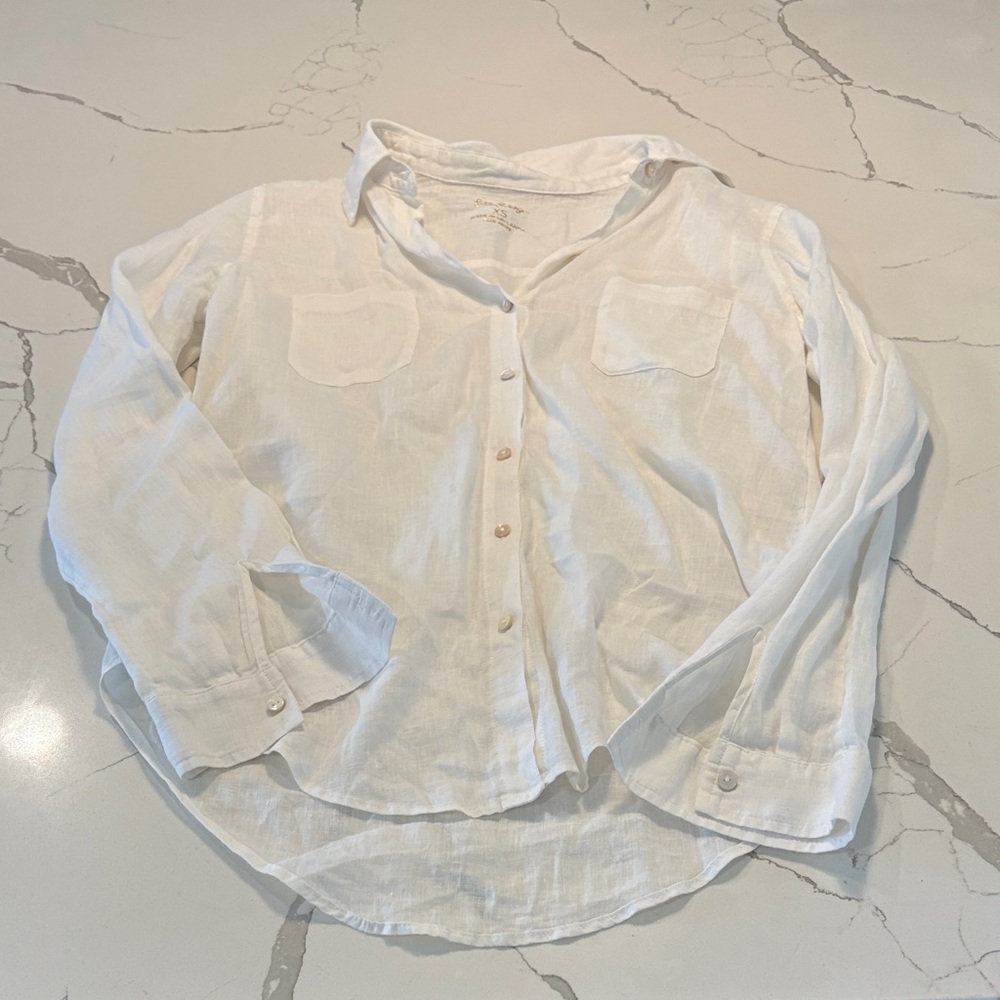Lilly Pulitzer White Button-Up Blouse